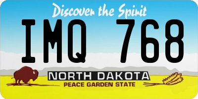 ND license plate IMQ768