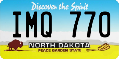 ND license plate IMQ770