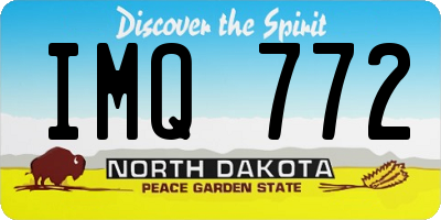 ND license plate IMQ772