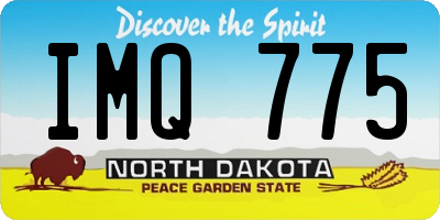 ND license plate IMQ775