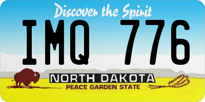 ND license plate IMQ776