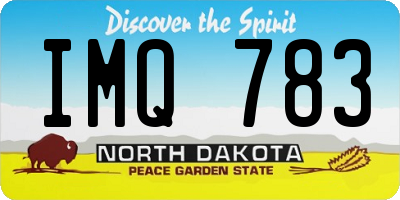 ND license plate IMQ783