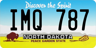 ND license plate IMQ787