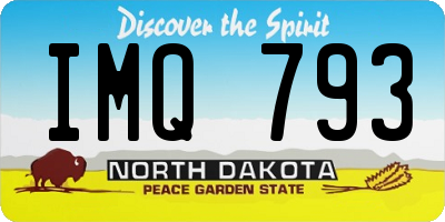 ND license plate IMQ793