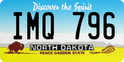 ND license plate IMQ796