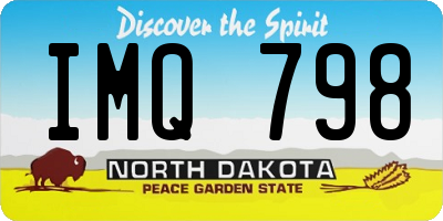 ND license plate IMQ798