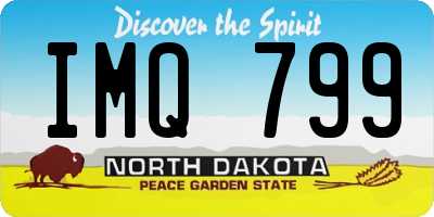 ND license plate IMQ799