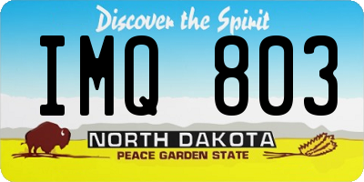 ND license plate IMQ803