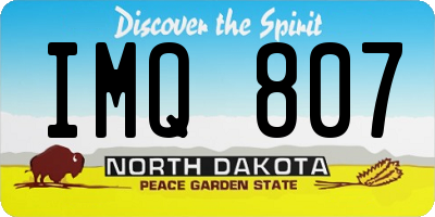 ND license plate IMQ807