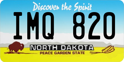 ND license plate IMQ820