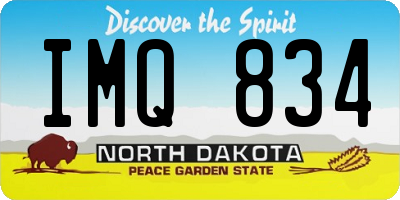 ND license plate IMQ834