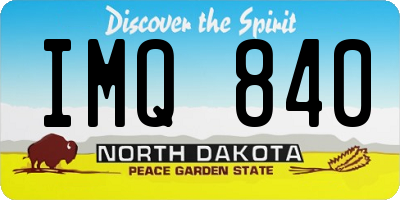 ND license plate IMQ840