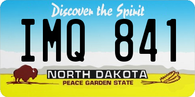 ND license plate IMQ841
