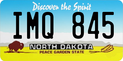 ND license plate IMQ845