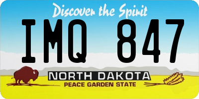 ND license plate IMQ847
