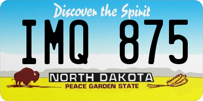 ND license plate IMQ875
