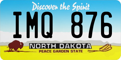 ND license plate IMQ876