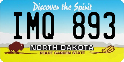 ND license plate IMQ893