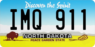 ND license plate IMQ911
