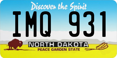 ND license plate IMQ931