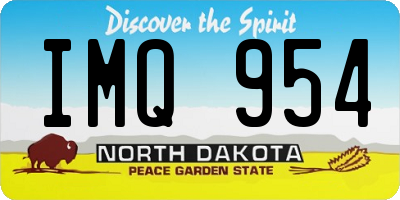 ND license plate IMQ954