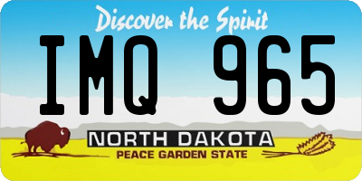 ND license plate IMQ965