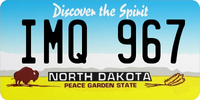 ND license plate IMQ967