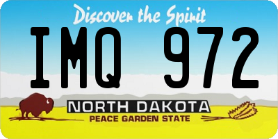 ND license plate IMQ972