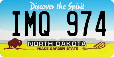 ND license plate IMQ974