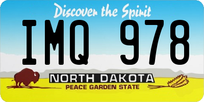ND license plate IMQ978
