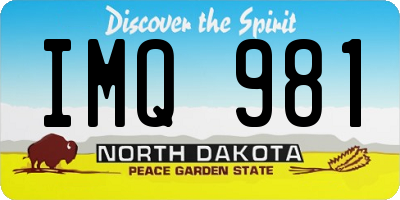 ND license plate IMQ981