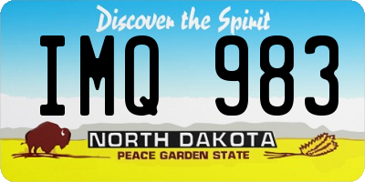ND license plate IMQ983