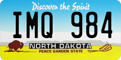 ND license plate IMQ984