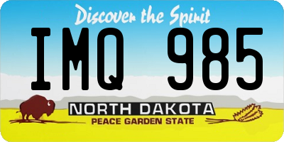ND license plate IMQ985