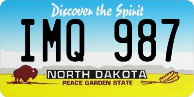 ND license plate IMQ987