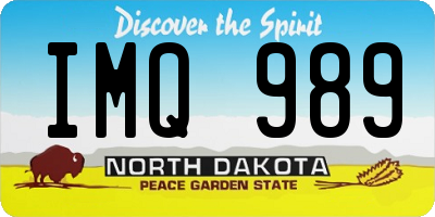ND license plate IMQ989