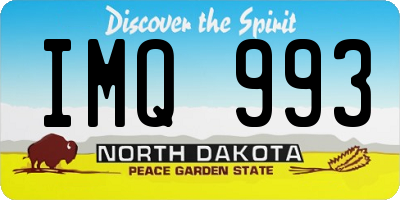 ND license plate IMQ993