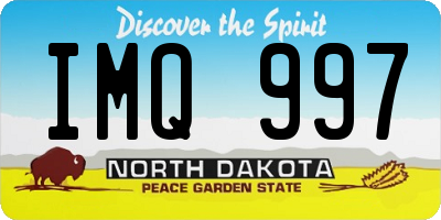 ND license plate IMQ997