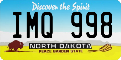 ND license plate IMQ998