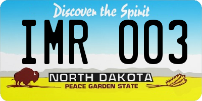 ND license plate IMR003