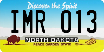 ND license plate IMR013