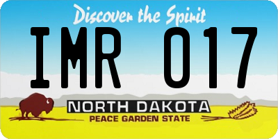 ND license plate IMR017