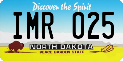 ND license plate IMR025