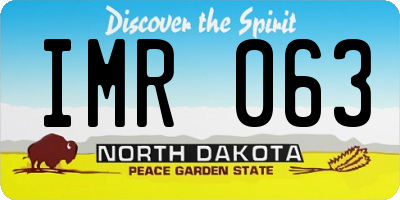 ND license plate IMR063
