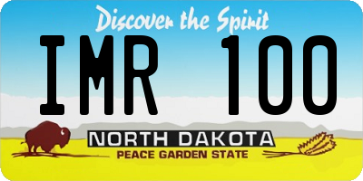 ND license plate IMR100