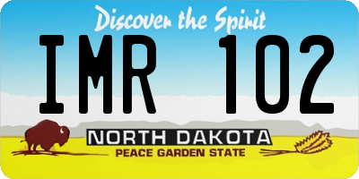ND license plate IMR102