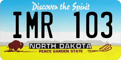 ND license plate IMR103