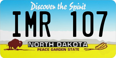ND license plate IMR107
