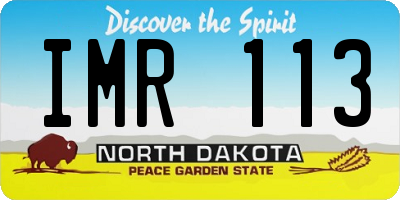 ND license plate IMR113