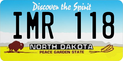 ND license plate IMR118